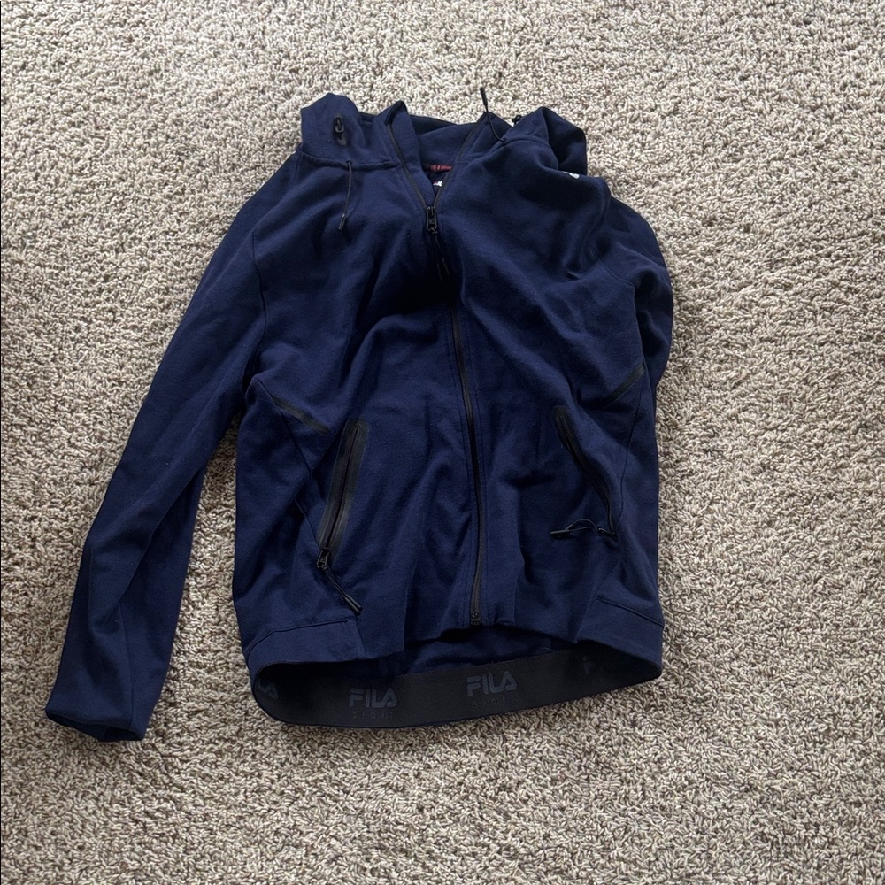 Fila Navy Blue Zip-Up Hoodie
